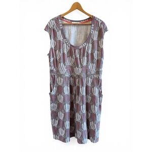 Boden Sleeveless Jersey Knit Knee Length Cap Sleeve Plus Size Dress Size 14 R